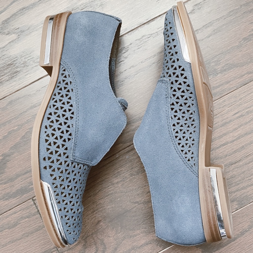 Light Blue Suede Loafers